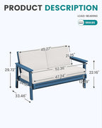 SERWALL HDPE Outdoor Patio Loveseat - Image 2
