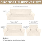 Peryiter 3 Pcs Couch and Loveseat Covers Set Sofa Cover - Image 2