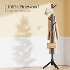 Pipishell Sturdy Wooden Coat Stand, 3 Adjustable Sizes Coat Tree - Image 4