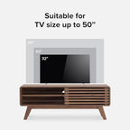 mopio Ensley 46" TV Stand with Slatted Door, Mid Century Modern Entertainment - Image 3