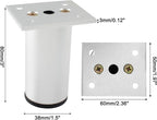 Set of 4 Aluminum Alloy Furniture Legs 3 Inch Height, 1.5 Inch Diameter - Image 2