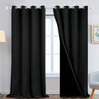 Yakamok 100% Blackout Lined Panels, Room Darkening Thermal Insulated Blackout by Yakamok
