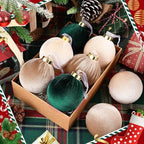 51 Pcs Christmas Velvet Ornaments 15 Pcs Christmas Tree Decor Balls 3.14" 36 Pcs Velvet Vintage Ribbon Bows 5/8" Wide 6 * 8" for Xmas Tree Hanging Decorations Home Indoor Decor (Three Colors) - Image 4