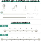 QDWIS 2 Pack Antique White Curtain Rods - Image 8