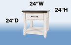 Jofran Madison County Harris End Table, Vintage White - Image 3