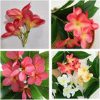 10pcs Pink Artificial Flowers Fake Plumeria with Stems,Silk Flower - Image 5