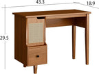 Vintage Style Desk with Storage Space and Drawer, Mid-Century Modern - Image 2