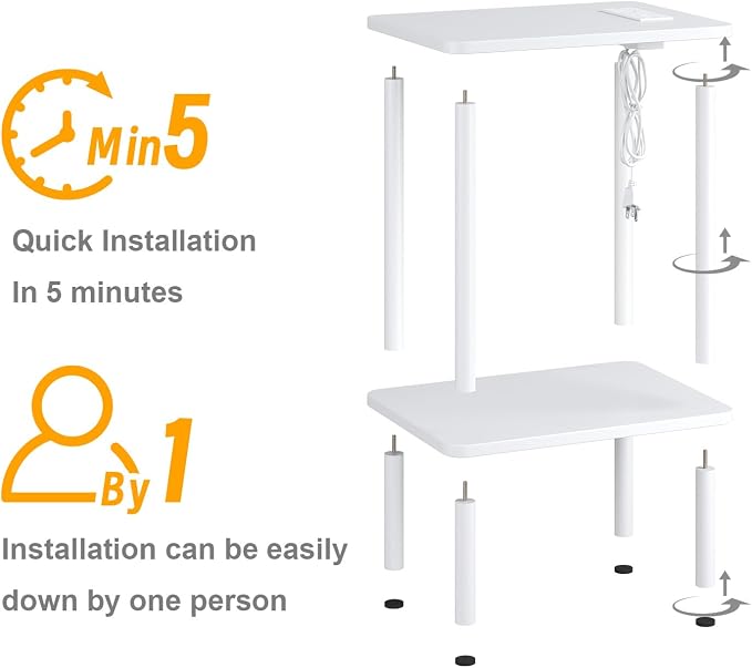 Apicizon 2 Tier End Table Set of 2, Small Side Table - Image 9