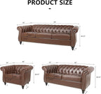 AVZEAR Chesterfield Loveseat Sofa, Upholstered Sofa Modern 2 Seater Couch Sofa - Image 2