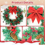 16 Inch Christmas Wreath for Front Door Artificial Christmas Wreath - Image 5