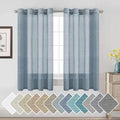 H.VERSAILTEX Semi-Sheer Linen Curtains 63 Inches Long Bedroom Window Treatments by HVERSAILTEX