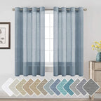 H.VERSAILTEX Semi-Sheer Linen Curtains 63 Inches Long Bedroom Window Treatments by HVERSAILTEX