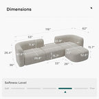 Acanva Luxury Modern Tight Curved Back Velvet Sofa, Minimalist Style Comfy Couch - Image 2