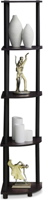 Furinno TURN-N-TUBE Corner Shelf, 5-Tier Corner Bookshelf, Open Storage Shelves - Image 5