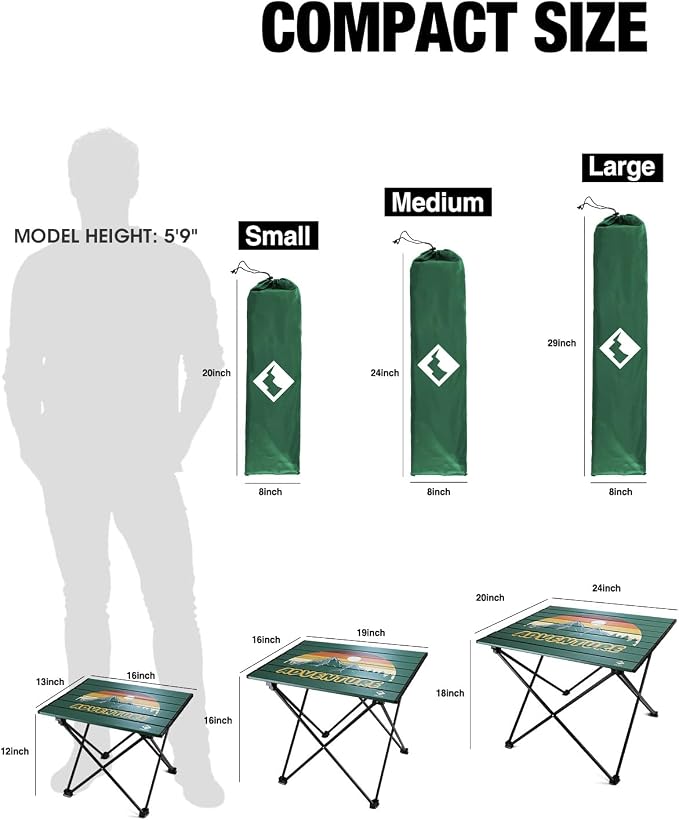 VILLEY Portable Camping Side Table, Ultralight Aluminum Folding Table - Image 3