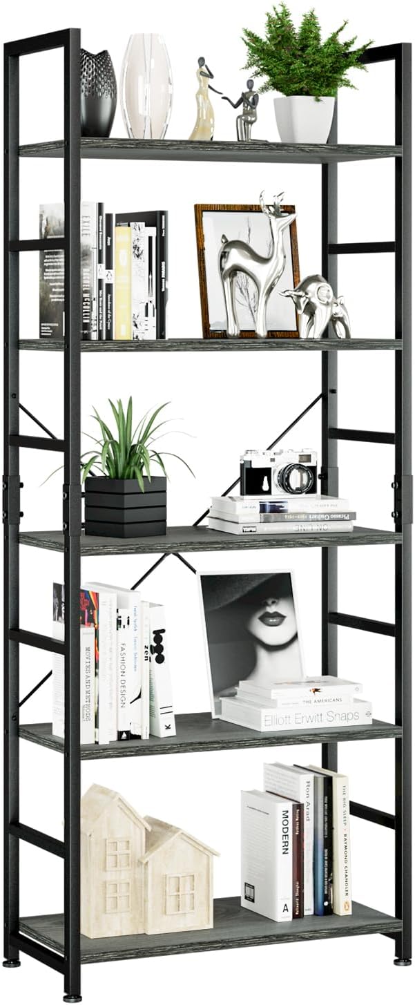 NUMENN 5 Tier Bookshelf, Tall Bookcase Shelf Storage Organizer, Modern Book by NUMENN
