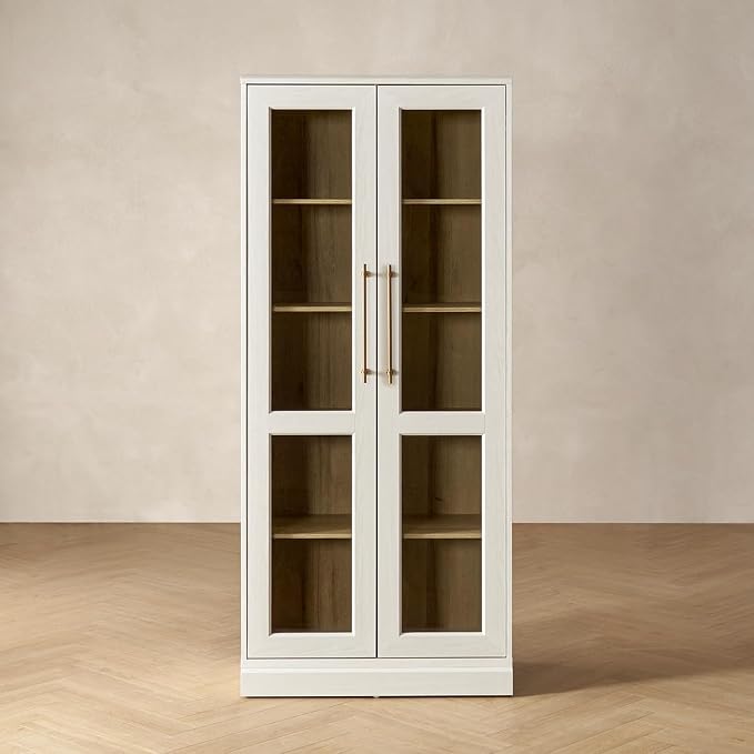 mopio Blake Tall Display Cabinet, Kitchen Buffet Pantry Cupboard, Trophy by MopioInc
