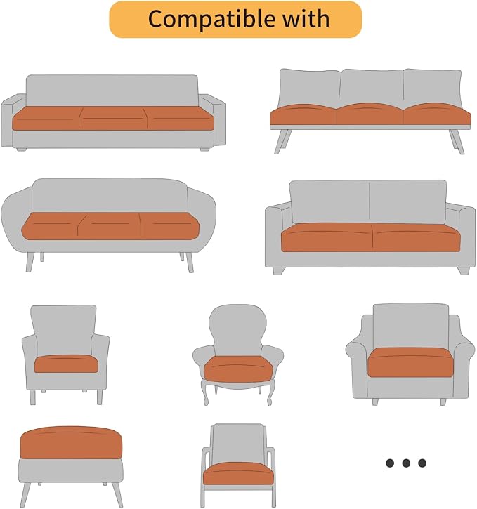 Fuloon Fuax Leather Couch Cushion Slipcover, Waterproof Stretch Covers - Image 7