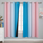 Pink and Blue Ombre Curtains for Bedroom 72 Inch Long | Room Darkening Curtains - Image 2