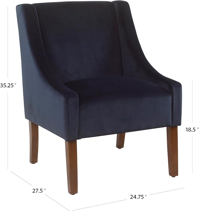 Homepop Home Decor | Upholstered Classic Swoop Arm Accent Chair | Accent Chairs - Image 2