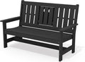 SERWALL Outdoor Bench with Cup Holder, Oversized 58" HDPE Porch Bench Suitable by SERWALL