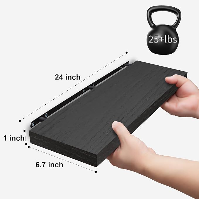 SAUMONIERES 24 Inch Floating Wall Shelves - Image 3