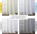 NICETOWN Patio Door Sheer Curtains 96 inch Length, Ring Top Voile Textured Airy - Image 7