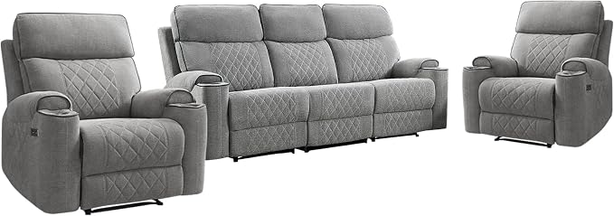 HAOMARKETS 3-Piece Power Recliner Sofa Set - Image 8