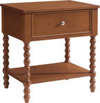 AMERLIFE 24" Wooden Nightstand, Vintage Bedside Table - Image 9