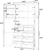 VilroCaz Freestanding Kitchen Pantry Tall Storage Cabinet, Wooden Kitchen - Image 2
