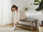 Zihanhome Entryway Bench, Chenille Upholstered Shoe Benches - Image 6