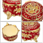 Hipiwe Small Vintage Jewelry Box Trinket Organizer Engraved Rose Pattern - Image 7