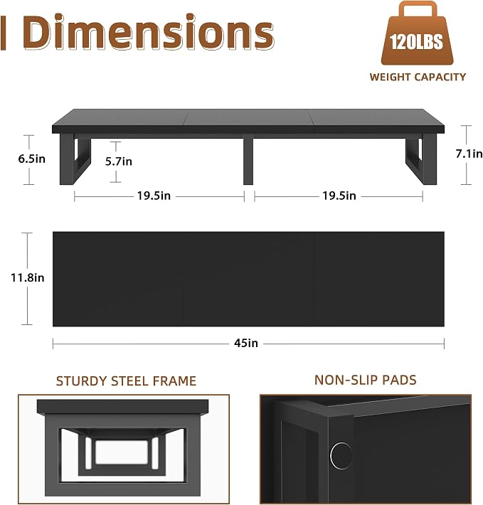 YAOHUOO 45" Large TV Riser for 32-60 inch TV, TV Riser Stand Shelf - Image 7