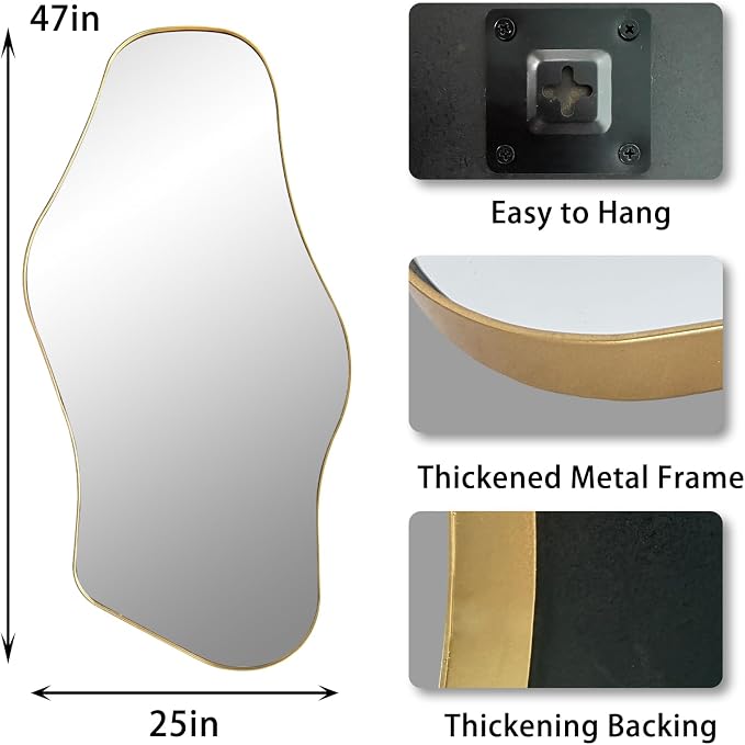 Irregular Wall Mirror, Modern Organic Shaped Mirrors - Image 5