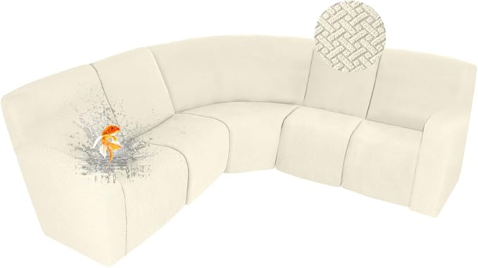 ALIECOM 100% Waterproof Recliner Sectional Couch Covers L Shape Stretch Corner by ALIECOM