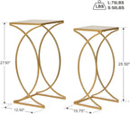 Glitzhome Nesting Side Tables, Coffee Tables Decorative Accent Tables - Image 2