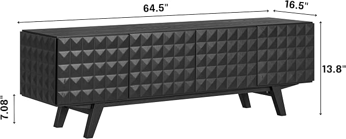NTC Sapa Mid-Century Modern Solid Wood TV Stand 4-Door Media Console - Image 5