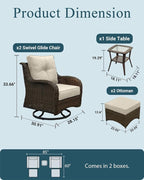 Patio Furniture Set, High Back Swivel Rocker Chairs, Weather Resistant Olefin - Image 6
