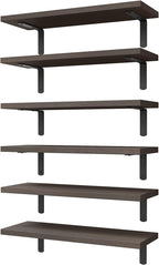 WOPITUES Wood Floating Shelves Set of 6, Shelves by WOPITUESOfficial