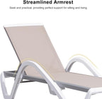 PURPLE LEAF Patio Chaise Lounge Chair Set Outside Aluminum Plastic Stackable - Image 4