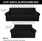 Peryiter 2 Pcs Sofa Covers Couch and Loveseat Covers Set Stretch Sofa Slipcover - Image 2