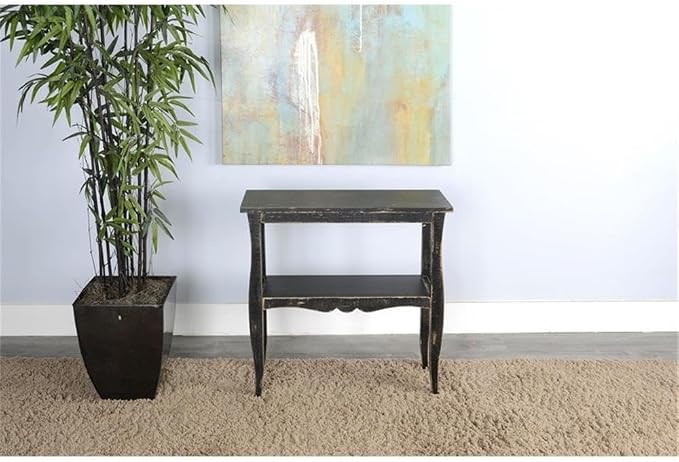 Sunny Designs Marina Black Sand Wood and Veneers Side Table - Image 2