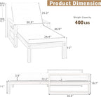 Outdoor Chaise Lounge Chair Set of 2, Patio Chaise Lounge Recliner - Image 2