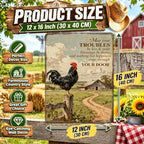 Rooster Kitchen Decor Metal Chicken Signs Farmhouse Rooster Crowing Sign Farm Fence Chicken Coop Decor for Home Garden Fence Patio Farmhouse 16x12 Inch - Image 2