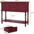 ARTPOWER Console Table with 2 Drawers, Retro Entryway Table with 2 Door - Image 2