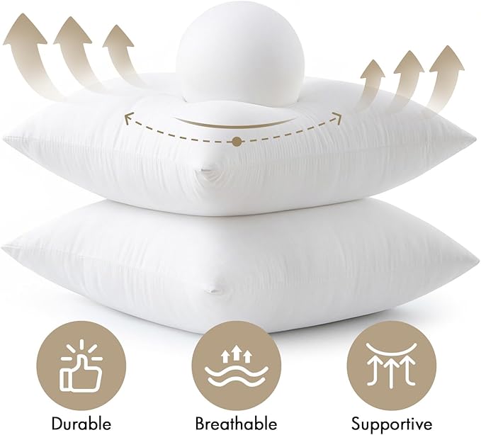 MIULEE 20x20 Pillow Inserts 4 Pack, 100% Virgin Fiber Filling Throw Pillows | - Image 4