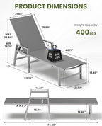 Patio Chaise Lounge Chair Outdoor Set of 2 - Image 2