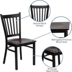 Flash Furniture 2 Pk. HERCULES Series Black Vertical Back Metal Restaurant Chair - Image 6