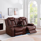 Power Recliner Sofa Set with LED, Leather Reclining Sofa Set, Living Room - Image 6