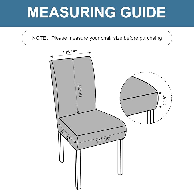 Genina Waterproof Chair Covers for Dining Room, Stretch Jacquard Dining Chair - Image 4
